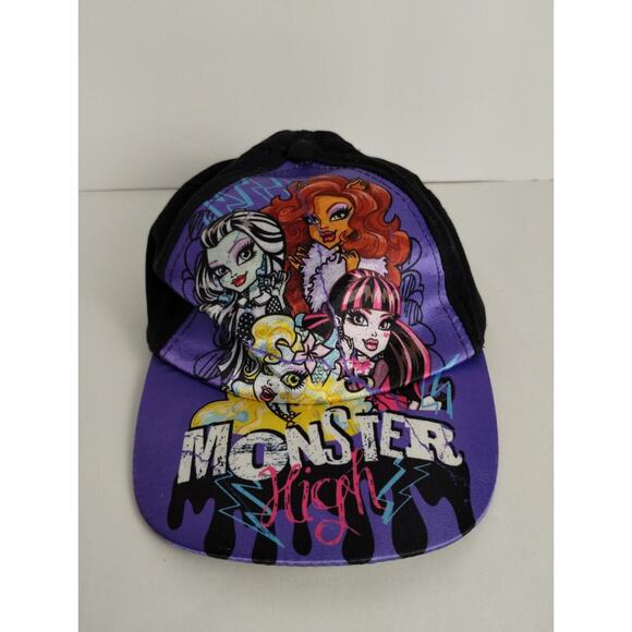 Monster High Girls Baseball Cap Black Purple One Size Fits Most Snapback Kids - Picture 1 of 7